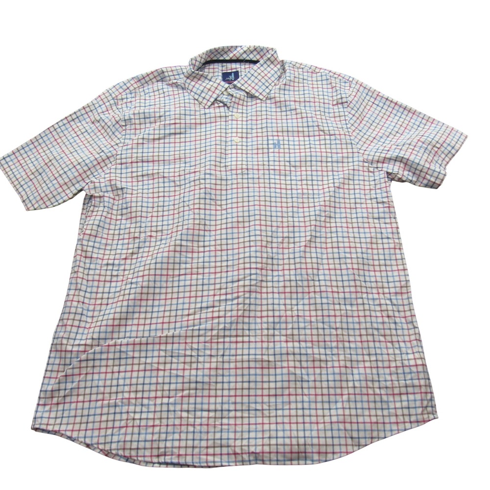 Johnnie-O Prep-Formance Mens XL‎ Short Sleeve Polo Tattersall Check